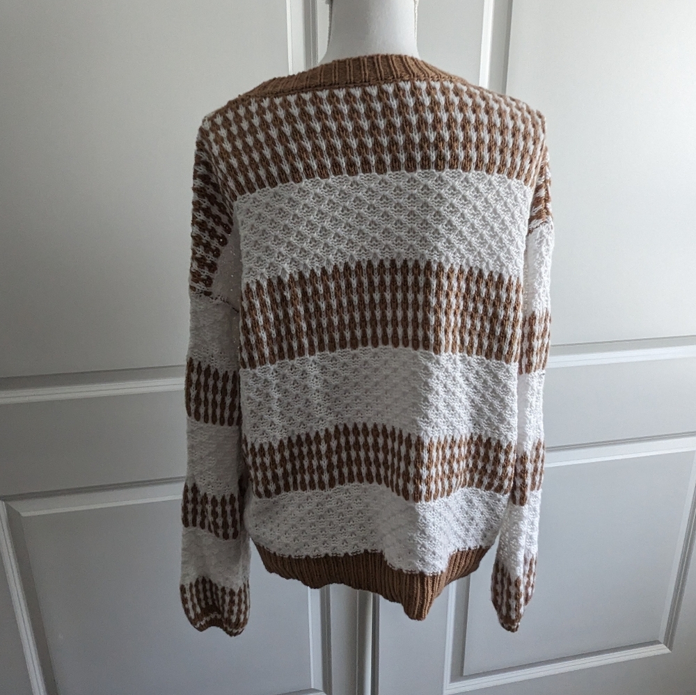 Tan and White Sweater - Picture 3 of 4